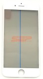Geam cu Rama + OCA + Polarizator iPhone 6 Alb, Display de Calitate