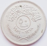 214 Iraq Irak 50 fils 1959 1378 km 123 argint, Asia