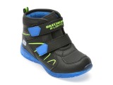Ghete SKECHERS negre, 407613N, din piele ecologica