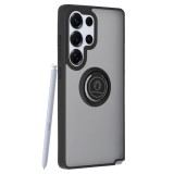 Husa Antisoc Samsung Galaxy S25 Ultra cu Inel Rotativ Stand, Negru, TPU + Policarbonat Glinth