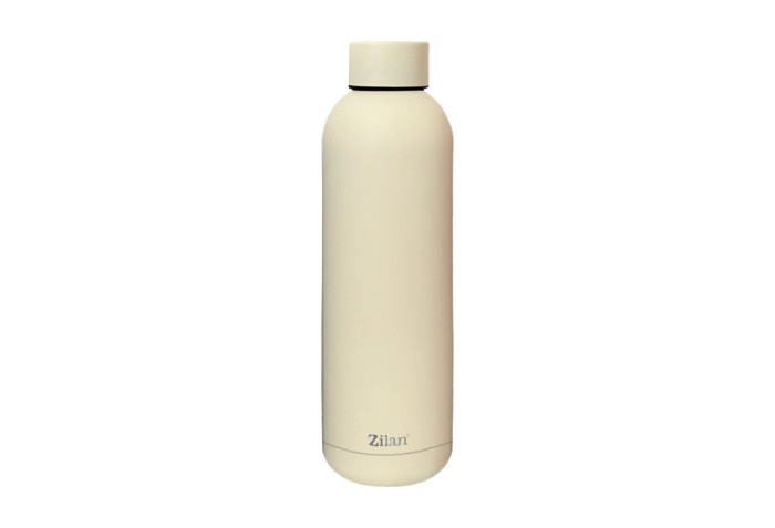 Termos Zilan ZLN9839 tip sticla sport, capacitate 500ml, interior din inox, pereti dublii, crem