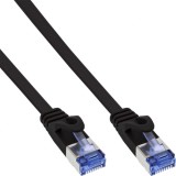 Cablu de retea RJ45 flat FTP Cat.6A 10m Negru, InLine IL71800S