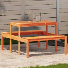 vidaXL Masă de picnic, maro ceruit, 110x134x75 cm, lemn masiv pin 844647