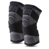 Cumpara ieftin Set 2 x Genunchiera elastica, marime L, protectie accidentari, tip bandaj, negru gri