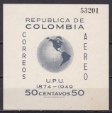 Columbia 1949 UPU bl. 4 MNH