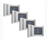 Set aplica solara LED eMazing 4 bucati, ABS/Policarbonat, rezistenta la apa IP65, 6 LED-uri, pentru perete, trepte, borduri, terasa, 1.2V, 600mah, 10