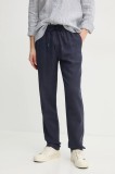 Les Deux pantaloni din in culoarea albastru marin, drept, LDM510162