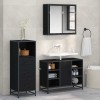VidaXL Set de mobilier pentru baie 3 pcs Stejar negru 80 x 33 x 60 cm 3402526
