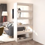 vidaXL Bibliotecă/Separator cameră, alb, 80x35x167 cm, lemn masiv pin