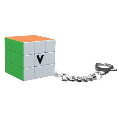 Puzzle rotativ, joc de inteligenta, V-cube 3 Keychain, breloc clasic, plastic + metal, multicolor, 6+ ani, 5.7 x 5.7 x 5.7 cm foto