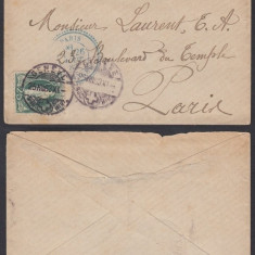 Switzerland 1883 Postal History Rare, mini cover Geneva to Paris France D.091