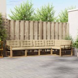 vidaXL Set de canapele de exterior cu pernă 5 pcs Alb și Bej 3388691