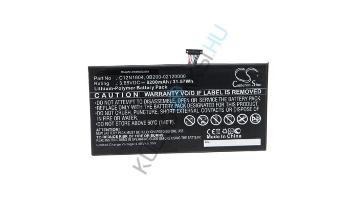 &Icirc;nlocuire baterie tabletă VHBW pentru Asus 0B200-02120000, 0B200-02120100, AD2068520 - 8200 mAh 3,85 V Li-polimer