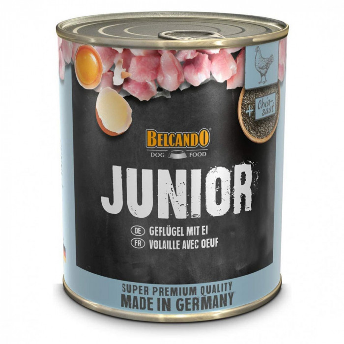 BELCANDO Junior - Carne de pasăre cu ou - cutie 800g