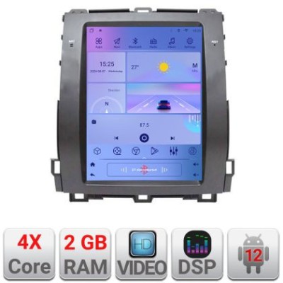 Navigatie Toyota Prado J120 low tip tesla radio gps internet 4 Core carplay android auto 2+32 kit-tesla-456-low+EDT- CarStore Technology foto