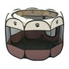 Tarc Catei Pliabil 91x91x58cm, Bej/Maro, Baza Impermeabila, Transport Usor, Interior/Exterior, Max 30kg