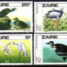 ZAIR 1985, Fauna - Pasari Audubon, serie neuzată, MNH