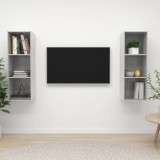vidaXL Dulapuri TV montate pe perete, 2 buc., gri beton, PAL