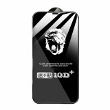Folie de protectie, flippy, pentru apple iphone 15 pro max, tempered glass 10d, full cover, margini negre, transparent