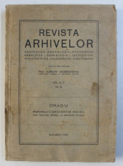 REVISTA ARHIVELOR , VOL. III , 2 NR. 8 , 1939 foto