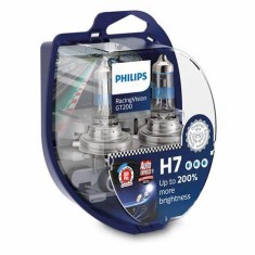 Set 2 Becuri H7 55W 12V Racing Vision GT200 Philips +200% mai multa lumina