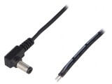 Cablu Alimentare DC Negru 1,46m 2x0,5mm2 Mufă Unghi 5,5/2,5