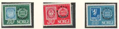 Norvegia 1955 Mi 393/95 (390/92 overprint) MNH - Expozitia de timbre &amp;bdquo;Norwex&amp;rdquo; foto