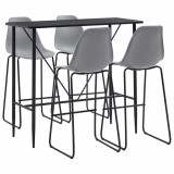 Set mobilier de bar, 5 piese, gri, plastic