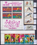 Lot filatelic Sport / Fotbal - Mini-coliță &amp; blocuri Coreea de Nord (Anul Internațional al Copilului '79 &amp; Istoria Mondialelor) - A991