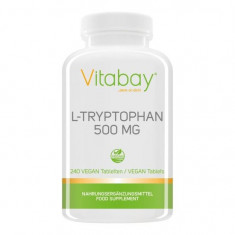 L-Triptofan, L-Tryptophan - 500 mg - 240 Tablete Vegan, in caz de insomnie, stres, anxietate, depresie foto