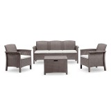 Set Mobilier Gradina Leziter Venus II (5 Persoane) Ratan Sintetic Cappuccino Rezistent Intemperii