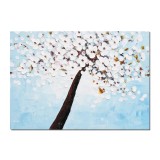 Tablou Copacul vieti pictat manual living, Fericire, 70x50cm ulei pe panza in relief efect 3D