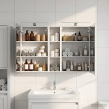 vidaXL Set dulap baie cu raft 3 pcs 120 x 14,5 x 70 cm Lemn compozit 3403752