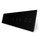Cumpara ieftin Panou din sticla neagra pentru 5 intrerupatoare duble touch Livolo