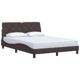 Cumpara ieftin Cadru de pat fara saltea, maro inchis, 140x200 cm, textil