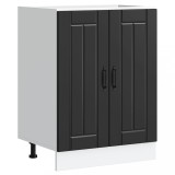 Dulap Baza Chiuveta Bucatarie Negru 60x46x81.5 cm Lemn Gossi Lucca Raft Ajustabil