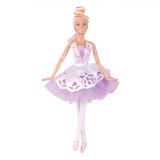 Păpușă Manechin Balerină, Prim-Balerina, Rochie Tul Roz, Cercei Argintii, Poante Roz, 29 cm, Oem