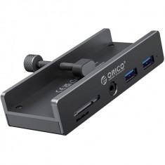 Hub USB-C Orico MH5PMM Clamp, 2 x USB-A 3.0 - 1 x SD - 1 x microSD - 1 x Jack 3.5mm, Negru