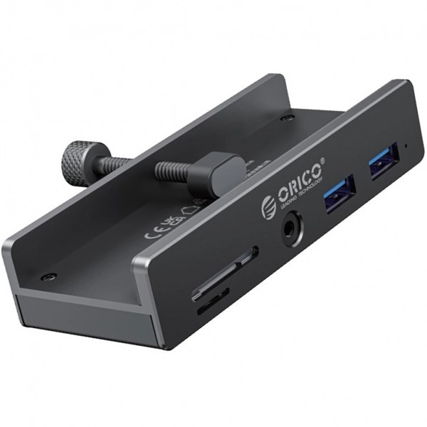 Hub USB-C Orico MH5PMM Clamp, 2 x USB-A 3.0 - 1 x SD - 1 x microSD - 1 x Jack 3.5mm, Negru