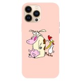 Husa compatibila cu Apple iPhone SE, Viceversa, model Painted Cow and Chicken, Silicon, TPU, Transparent, Carcasa