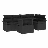 Cumpara ieftin Set de canapele pentru grădină cu pernă 6 pcs Negru Rattan poli