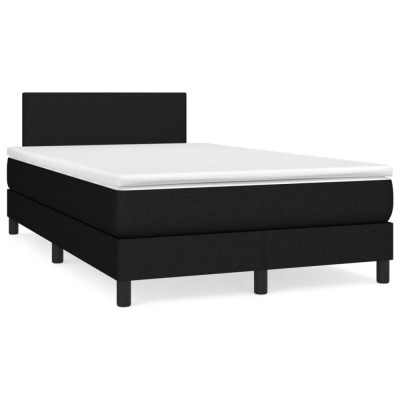 vidaXL Pat box spring cu saltea, negru, 120x190 cm, catifea foto