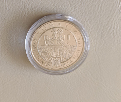 Rom&amp;acirc;nia - 50 bani (2018) Marea Unire - &amp;icirc;n capsulă de plastic - monedă s089 foto