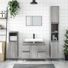 Gossi dulap pentru baie, gri sonoma, 80x33x60 cm, lemn compozit