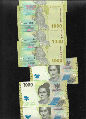 Indonezia Indonesia 1000 rupii rupiah 2022 unc pret pe bucata foto