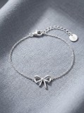 Cumpara ieftin Bratara din Argint 925 cu Pandantiv Fundita Stil Coquette , Feminitate E i Eleganta Discreta