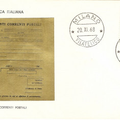 CONTURI CURENTE POSTALE FDC MILANO ITALIA 1968