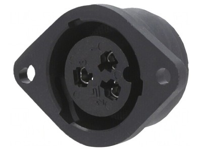 Conector circular 250V 3 PIN 10A IP40 soclu mamă pentru lipire foto