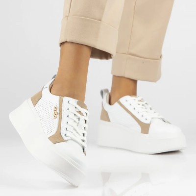 Sneakers piele naturala Filippo DP6170, Alb - 40 foto