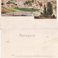 Salutari din Bucuresti - Vedere generala- litografie 1900